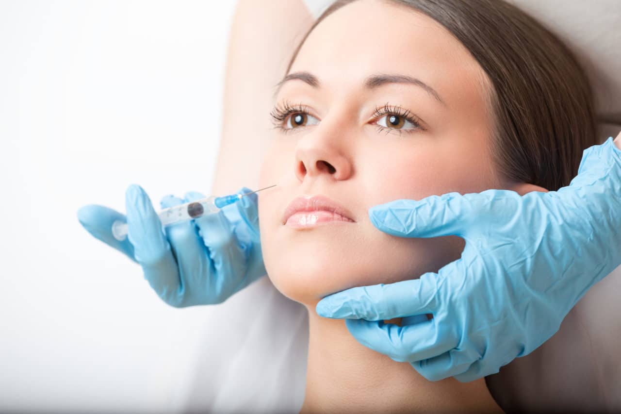 A person about to receive a facial injection
